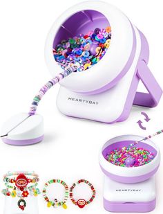 PRICES MAY VARY. 💗 [2024 New Update Electric Bead Spinner] ①Updated motor ensure stable rotation of the beading bowl, allow you to adjust speed from slow to fast, supporting both left & right steering. ②Upgraded curved pulp leaf inside the beading bowl prevents any accidental hit needle, effectively preventing beads from splashing, ensure smoother beading process. ③Update magnetism needle base, making it easier to hold metal needles securely. Anti-slip pad design, providing increased stability Wire Beaded Jewelry, Clay Bead Spinner, Bead Spinner, Making Clay, Bracelet Inspiration, Bead Charms Diy, Clay Bracelet, Diy Bracelet Designs, Waist Beads