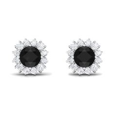 Product Details No celebration is complete without a gift, and on Mothers Day, a beautiful piece of jewelry is sure to bring a smile of delight. These stud earrings, adorned with round-cut black onyx stones set in a prong setting, surrounded by a halo of Diamond, are a stunning choice. Expertly crafted with high-quality solid gold metal, these earrings are both timeless and durable, making them a perfect gift for any mom. Product Information SKU SHP-EARRINGS0621113332 Length 6.8 mm Width 6.8 mm Black Prong Set Fine Earrings, Black Prong Setting Earrings Fine Jewelry, Black Earrings With Prong Setting In Fine Jewelry, Fine Jewelry Black Diamond Round Earrings, Black Diamond Earrings Fine Jewelry, Elegant Black Round Cut Earrings, Black Round Cut Jewelry For Formal Occasions, Luxury Black Gemstone Earrings, Formal Black Diamond Jewelry