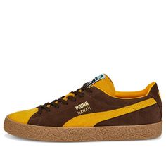 PUMA Hawaii OG 'Black Brown' 386258-01 (SNKR/Skate/Casual/Unisex/Wear-resistant) Converse Sneakers, Black And Brown, Hawaii, Men's Fashion, Converse, Sneakers, Clothes, Black, Design