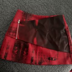 Great! Nwot Streetwear Mini Skirt, Red Leather Skirt Outfit, Red Mini Skirt Outfit, Colorful Mini Skirt, Red And Black Skirt, Wolf And Badger, Fur Mini Skirt, Red Leather Mini Skirt, Red Leather Top