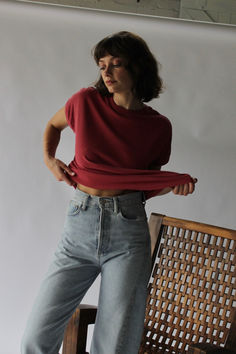 The distinct details of the Ease Tee elevate the style of a classic piece. Whether worn as a layer or on its own, this soft low gauge knit cotton has a perfectly worn-in look and feel. Featuring a dropped shoulder dolman sleeve and relaxed fit. Cotton Knit Top With Relaxed Fit, Oversized Effortless T-shirt For Fall, Relaxed Fall Tops For Casual Gatherings, Relaxed Tops For Casual Fall Gatherings, Versatile Oversized T-shirt For Everyday, Effortless Oversized Top For Layering, Oversized Cotton Knit Top, Casual Style, Relaxed Drop Shoulder Tops For Fall, Relaxed Fit Tops For Layering