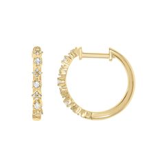 Whether you're going for a classic or contemporary look, these versatile diamond hoops add a touch of sparkle to your outfit.Click on this JEWELRY & WATCHES GUIDE to learn about fit, styles, materials and more! Nickel free Metal: 10k gold Backings: post Packaging: boxed Finish: polished Diameter: 0.71 in.DIAMOND DETAILS Total weight: 1/5 ct. Color grade: I Clarity: 13 Shape: round Setting: prong, illusion Diamond weights are approximate. Diamond Total Weights may vary between .01 and .13 ct. Som Diamond Hoop Earrings, Color Grading, 10k Gold, Jewelry Watches, Gold Bracelet, Hoop Earrings, Sparkle, Gemstones, Gold