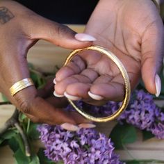 A fully rounded bangle has arrived to the site! I've been really trying to find a way to make a nice substantial bangle and I think this is it! This bangle is named after my paternal aunt, the oldest of my father's siblings, who happened to transition a few years back on my birthday. She was a stern woman who played no games, but I think that's what being the oldest does to some people, right? My Aunt Margie wasn't big on lots of jewelry, but I think she would approve of these bangles, as they a Brass Bangle Bracelet For Everyday Wear, Unique Hammered Bangle As Gift, Hand Forged Adjustable Round Bangle, Adjustable Hand Forged Bangle, Adjustable Hand Forged Round Bangle, Heirloom Adjustable Cuff Bangle Bracelet, Adjustable Hoop Bangle For Everyday, Adjustable Bohemian Bangle For Anniversary, Handmade Bangle For Everyday Use