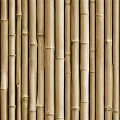 the bamboo wall is made up of many different sized sticks