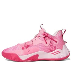 Looking for a stylish and comfortable sneaker to wear on your feet? You'll love the Adidas Harden Stepback 3 'Bliss Pink!' These sneakers come in a feminine pink color, are made from both durable and comfortable materials, and offer great durability for everyday use. Plus, the glossy finish gives them a look that is sure to turn heads. If you're in the market for a new sneaker, the Adidas Harden Stepback 3 'Bliss Pink' is a great option to consider. Zapatillas Nike Basketball, Bb Shoes, Nike Volleyball Shoes, Pink Basketball Shoes, Best Volleyball Shoes, Nike Shoes Women Fashion, Pink Basketball, Girls Basketball Shoes, Best Basketball Shoes