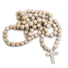 Prayer Beads - Cross Spiritual Rosary With Large Beads, Spiritual Wooden Beads Rosary For Meditation, Spiritual Rosary With Wooden Beads For Meditation, Sugarboo Designs, Bead Decor, Positive Outlook On Life, Beaded Cross, Spiritual Health, Spiritual Path