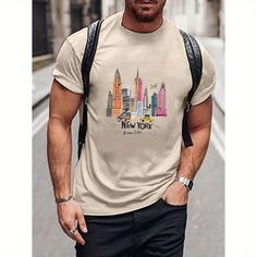 Temu?Buildings Graphic Men's Short Sleeve T-shirt, Comfy Stretchy Trendy Tees For Summer, Casual Daily Style Fashion Clothing, As Gifts T shirt #tshirt t-shirt #t_shirt t shirts #tshirts t-shirts #t_shirts T shirt design #tshirtdesign T-shirt designs #t_shirtdesign T shirts designs #tshirtsdesigns 11.1310 Japanese T Shirt Design, T Shirt Design Ideas Art, Handmade T Shirt, Japan T Shirt, T Shirt Designs For Men