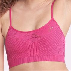 Super Cute And Fun For Anytime. Can Be Worn Alone Or With A Shirt Over Top. Pink: Xs, S, L Black: S Casual Stretch Pink Bra, Fitted Pink Bra For Loungewear, Pink Seamless Bra For Spring, Pink Stretch Camisole Bra, Pink Camisole Bra, Pink Bra-friendly Scoop Neck Crop Top, Pink Stretch Lace Bra, Fitted Pink Bra-friendly Camisole, Pink Compressive Bra-friendly Top