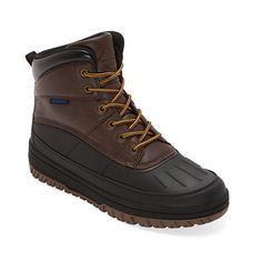 These St. John's Bay men's Hatley hiking boots are a durable stylish option for all your adventure needs. This pair of lace-up boots has a rubberized sole and memory foam cushioning to keep you comfortable on the move. Team them with jeans or your favorite workout gear.Features: Memory FoamClosure Type: Lace-UpFootwear Technology: Memory Foam InsoleShaft Circumference: 10 1/2 InchesBoot Shaft Height: 6 1/4 InchesShoe Heel Height: 1 1/2 InchesUpper/Outer Base Material: 90.8% Polyurethene, 9.2% Po Brown Weatherproof Lace-up Boots, Insulated Lace-up Hiking Boots With Round Toe, Reinforced Heel Work Boots For Winter Hiking, Steel Toe Winter Hiking Ankle Boots, Combat Boots With Reinforced Heel For Outdoor Activities, Winter Hiking Work Boots With Reinforced Heel, Insulated Ankle-high Boots For Outdoor Work, Brown Ankle-high Lace-up Boots For Outdoor Activities, Brown Ankle-high Lace-up Boots For Outdoor