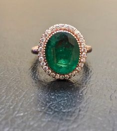 18K Rose Gold Halo Diamond Colombian Emerald Engagement Ring - Handmade Rose Gold Halo Emerald Diamond Wedding Ring by DeKaraDesigns on Etsy https://www.etsy.com/listing/716341912/18k-rose-gold-halo-diamond-colombian Elegant Gia Certified Rose Gold Diamond Ring, Luxury Emerald Ring With Halo, Gia Certified Rose Gold Diamond Ring For Formal Occasions, Formal Gia Certified Rose Gold Diamond Ring, Gia Certified Rose Gold Wedding Ring, Gia Certified Rose Gold Jewelry For Wedding, Formal Rose Gold Rings Gia Certified, Rose Gold Gia Certified Wedding Jewelry, Rose Gold Gia Certified Jewelry For Wedding