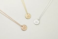 "NEW! Handcrafted from the finest materials, these engravable 12mm round disc charms slide freely on your choice of chain length. Create a unique gift with a personalized message or date that means something special to you. Listing is for one necklace. DETAILS * Pendant: 12mm (0.5\") * 14k Gold Filled | Sterling Silver * Ethically Sourced, handcrafted with love & care * USA raw materials * Complimentary gift wrapping (See FAQ for details) HOW TO CUSTOMIZE Easy as 1-2-3 1 - Choose Necklace Le Elegant Customizable Round Disc Necklace, Minimalist Round Disc Charm Necklace For Mom, Minimalist Round Disc Charm Necklace For Anniversary, Elegant Round Disc Charm Necklaces For Gifts, Elegant Round Disc Charm Necklace As Gift, Minimalist Engraved Round Charm Necklace, Minimalist Round Laser Engraved Jewelry, Minimalist Laser Engraved Round Pendant Necklace, Elegant Hand Stamped Round Disc Jewelry