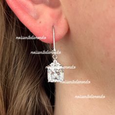 These Beautiful Moissanite Diamond Dangle Drop Earrings, are a great gift, and are sure to compliment any outfit you choose. Our Jewelry is all handmade to assure durability and quality. Length: 2.8 cm Main Stone Size: 8 mm X 8 mm (2 Carat / each) Main Stone Color: Clear White Main Stone Shape: Princess Cut Metal: Real solid 925 Sterling Silver Hallmark: 925 Plating: Rhodium Plated Stones Setting: Prong Stones: High Quality Created Moissanite Diamond Finish: High Polished Guaranteed High Quality Gia Certified Sterling Silver Earrings, Elegant Sterling Silver Radiant-cut Earrings, Sterling Silver Radiant Cut Diamond Earrings For Formal Occasions, Silver Radiant Cut Diamond Earrings, Elegant Sterling Silver Radiant Cut Earrings, Radiant Cut Sterling Silver Diamond Earrings For Formal Occasions, Elegant Radiant Cut Sterling Silver Earrings, Radiant Cut Silver Diamond Earrings, Sterling Silver Drop Earrings With Diamond Cut