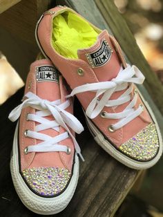 Light pink converse woth Rhinestones Light Pink Converse, Light Pink