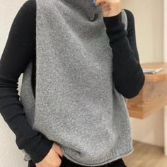 Thank you dear friends for coming to our store! We have the best price!! Your satisfaction is the direction of our efforts!!! Product Size bust: S:95cm M: 100cm L: 105cm XL: 110cm length : S:57cm M: 58cm L: 59cm XL: 60cm Shoulder：S:35cm M: 36cm L: 37cm XL：38cm Reminder: please avoid friction with hard objects. It is strictly prohibited to wash at high temperature, stir in the washing machine, and spin dry, otherwise it will be easy to shrink and deform, remember to remember. It is recommended to send it to a professional dry cleaner for dry cleaning. Wool Vest Women, Loose Vest, Sleeveless Sweater Vest, Loose Fashion, Cashmere Sweater Women, Y2k Aesthetic Outfits, Ladies Turtleneck Sweaters, Vest Women, Sleeveless Turtleneck