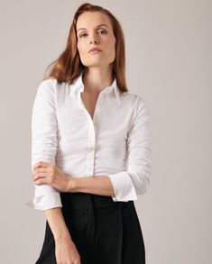 White Shirts For Women & Designer White Dress Shirts | Anne Fontaine Designer White Dress, White Dress Shirt Women, Long Sleeve Collared Shirt, White Dress Shirt, White Shirt Blouse, White Shirt Dress, Collared Shirt, White Shirts, Shirt Collar