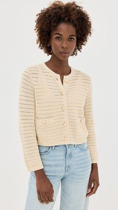 Reformation Charlotte Cotton Cardigan | Shopbop Reformation Clothing, Cotton Cardigan, Knitwear Cardigan, China Fashion, Knitwear Women, Sweater Outfits, Timeless Design, Fabric Weights, Knitted Sweaters