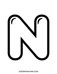 the letter n is shown in black and white