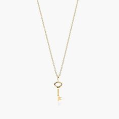 Luxury Gold Jewelry With Keys, Elegant Key Pendant Necklace, Yellow Gold Key Pendant Jewelry, Classic Jewelry With Keys For Gifts, Gold Key Necklace, New Possibilities, Gold Key, Key Necklace, Cute Necklace