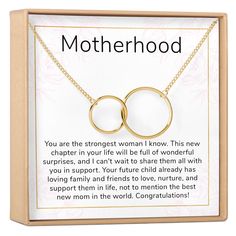 Buy Any 2 Items, Get 10% Off + Free Shipping w/ code AVA10 Show an expecting mom how much you appreciate her with this delicate keepsake necklace gift set. While most of the attention will be on the new baby soon, an expecting mother gift is the perfect way to celebrate her, show her how much you care, and remind her how special she is. She's bound to love this beautiful necklace and cherish it for years to come. JEWELRY DETAILS MATERIAL: Gold, Rose Gold, and Silver Plated PENDANT SIZE: 2 circle Mother's Day Gift Wrapped Necklace, Adjustable Birthstone Necklace For Mother's Day Birthday, Meaningful Birthstone Jewelry As Gift For Mom, Meaningful Necklace For Mother's Day With Gift Box, Meaningful Birthstone Jewelry For Mom, Mother's Day Necklace With Gift Box, Mother's Day Birthday Gift Wrapped Necklace, Mother's Day Gift-wrapped Necklaces, Gift-wrapped Necklace For Birthday On Mother's Day