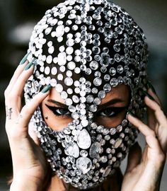 Rhinestone Full Face Mask Festival Burning Man Crystal Stage DJ Dance Face Cover | eBay Margiela Mask, Night Club Dance, Full Face Masks, Glam Halloween, Breathing Mask, Sequin Mask, Mascaras Halloween, Dj Stage, Female Mask