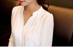 Gender: Women Style: Fashion Pattern Type: Solid Sleeve Length(cm): Full Collar: V-Neck Fabric Type: Chiffon Decoration: None Clothing Length: Regular Sleeve Style: Regular Material: Polyester Sleeve length: Long sleeve Clothing placket: Set head Color: Apricot white size: S-XL Elegant Chiffon V-neck Tops, White V-neck Office Blouse, Feminine Solid V-neck Blouse, Formal V-neck Chiffon Blouse, Formal Chiffon V-neck Blouse, Elegant V-neck Chiffon Blouse, Elegant Chiffon V-neck Blouse, White V-neck Blouse For Office, White V-neck Blouse For Office Wear