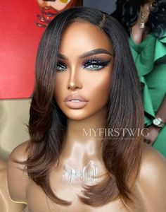 Glueless Wig Styles, 12 Inch Wig Hairstyles, Medium Length Lace Front Wigs, Glueless Lace Front Wigs Black Women, Brown Wig On Dark Skin, Lace Front Wigs For Black Women, Ombré Wigs, High Ponytail Wig, Glueless Wigs Black Women