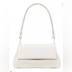 Fashioned In Smooth Leather, This Knockout Of A Bag Is Equal Parts Structured, Stylish, And Endlessly Versatile. Absolutely Gorgeous Bag. Bnwt! Designer White Top Handle Baguette Bag, Designer White Baguette Bag With Top Handle, Designer White Baguette Bag For Shopping, Designer White Baguette Bag, Designer White Evening Bag For Daily Use, Luxury White Evening Bag, White Clutch Flap Bag With Dust Bag, White Leather Top Handle Baguette Bag, White Luxury Flap Bag With Magnetic Closure