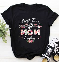 Mother Day Shirt / Mom Shirt / Mom T-Shirt / Mother's Day Gift / Mom Gift / Mama Shirt / First Time Mom Loading Shirt Funny Print Short Sleeve Shirt For Mother's Day, Mother's Day Black T-shirt With Funny Print, Mother's Day Printed Graphic Tee, Mother's Day Funny Print Crew Neck Shirt, Short Sleeve Slogan Shirt For Mother's Day, Mother's Day Short Sleeve Slogan Shirt, Mother's Day Slogan Short Sleeve Shirt, Mama Tshirts, First Time Mom