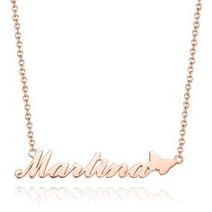 Name necklaces are a must for every fashionable woman. They have a fun and personalized feel to them. In addition, Name Necklace are versatile enough for everyday wear. Slip them on alone or layer them up for a bolder look. Depending on which style you get, you can customize one name, or two names. There are personalized infinity necklaces, retro nameplate necklaces, and modern bar necklaces. In addition to getting your own name, other options would be to get the name of a boyfriend, BFF, pet, p Rose Gold Initial, Bar Necklaces, Name Necklace Silver, Perfect Gift For Girlfriend, Name Necklaces, Nameplate Necklace, Necklace For Girlfriend, A Boyfriend, Infinity Necklace