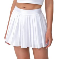 A Cute, Versatile White Pleated Tennis Skirt. Looks Nearly Identical To The Nike Victory Tennis Skirt, Except Without The Logo. New With Tags. Size Small. See Flat Measurements In The Last Two Photos. White Pleated Tennis Skirt, Plain Skirt, Skirts Flowy, White Tennis Skirt, Skirt A Line, Skirt Tulle, Pleated Tennis Skirt, Athletic Skirt, Tennis Skirts