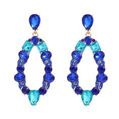 Material: Alloy Color: Black, Green, Blue, Rose Fashion Element: Ring, Line Style: INS Style Blue Metal Earrings For Summer, Blue Jewelry For Summer Party, Blue Summer Jewelry For Party, Summer Blue Jewelry For Party, Blue Summer Party Jewelry, Blue Drop Earrings For Summer, Trendy Blue Dangle Earrings, Summer Blue Drop Earrings, Elegant Blue Summer Earrings