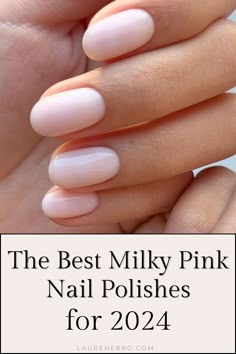 Milky pink is a fun twist on your typical pink nails. It isn’t quite opaque, but it isn’t sheer either- it’s a mixture of the two and leaves you with a beautiful natural-looking color that goes with everything and works on any skin tone. If you’re looking for the best light pink/ white polish with flawless coverage this post has lots of options for you! This post has all the nail inspiration you need for your next DIY manicure! Milky White Nails Polish, Pink Classic Nails, Neutral Dip Nails Short, Pale Pink White Nails, Neutral Nail Polish For Fair Skin, Pale Pink Gel Nails Short, Pale Pink Nails Short, Elegant Nail Colors Classy Simple, Lets Be Friends Nail Polish