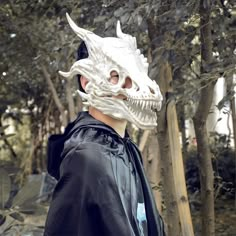 PRICES MAY VARY. [Movable Dragon Mask Hat] - jaw is movable, the lower jaw sits and moves with your lower jaw. [Fits Any Size Head] - Holds with elastic band around the head which can be hidden under the hair, Suitable for different size heads !! [Size] - 64cm/25″long from nose to point of the horn. [Material] - Made of PLA & eco friendly emulsion which is produced via starch fermentation during corn wet milling. Much better to your face than polyurethane resin [DIY Color] - Painted with acrylic Alligator Mask, Bride Of Frankenstein Costume, Dragon Cosplay, Frankenstein Costume, Cool Mask, She Kills Monsters, Dinosaur Mask, Dino Mask, Dragon Mask