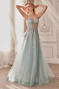 This stunning Andrea And Leo -A1258 gown features an embellished corset bodice and flowing tulle ball gown. Crafted with expert precision and attention to detail, this dress is the epitome of elegance and sophistication. The corset bodice provides a perfect fit and the tulle adds a touch of romance. Perfect for any special occasion. Off The Shoulder Corset Prom Dress, Organza Ball Gown With Sweetheart Neckline For Debutante Ball, Floor-length Gown With Illusion Neckline For Debutante Ball, Floor-length Ball Gown With Sheer Bodice, Debutante Ball Gown With Sweetheart Neckline And Boned Bodice, Debutante Ball Gown With Boned Bodice And Sweetheart Neckline, Sheer Bodice Ball Gown For Debutante Ball, Sheer Bodice Fitted Ball Gown, Fitted Sheer Bodice Ball Gown