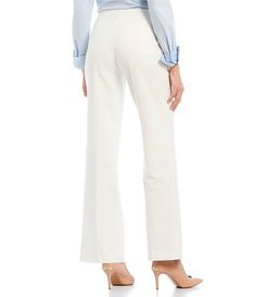 Calvin Klein Classic Fit Straight Leg Luxe Stretch Pants | Dillard's Modern Stretch Calvin Klein Bottoms, Calvin Klein Relaxed Fit Straight Leg Bottoms, Modern Fitted Calvin Klein Bottoms, Elegant Straight Leg Jeans With Pockets, Elegant Wide Leg Relaxed Fit Jeans, Elegant White Straight Jeans, Calvin Klein Casual Wide Leg Bottoms, Calvin Klein Workwear Pants With Welt Pockets, Elegant Bottoms With Straight Hem For Spring