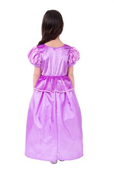 Your little princess can let their hair down in this gorgeous, comfortable Rapunzel princess dress. Soft purple velvet bodice with puffy princess sleeves Features purple and pink trims that match the "laced" up inset Two color china silk skirt decorated with a gorgegous leaf pattern Breathable, Silky Soft, 100% Polyester Fabrics Accessories Sold Separately Princess Style Fairy Dress With Ruffles For Fancy Dress, Princess Style Fairy Dress With Ruffles For Costume, Purple Princess Ball Gown Dress, Purple Princess Fitted Ball Gown, Purple Fitted Princess Ball Gown, Princesscore Ruffle Princess Dress For Fancy Dress, Princess Costume With Ruffles For Fancy Dress, Princesscore Princess Dress With Ruffles For Fancy Dress, Princesscore Ruffled Princess Dress For Costume