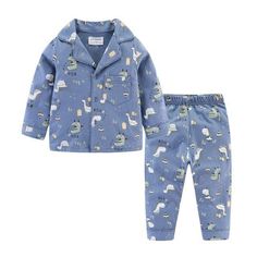 Boy's Clothing Blue Dinosaur / 2T / China Kids Pajamas Sleepwear Cotton Long Sleeve Cartoon Print Sleepwear, Long Sleeve Cotton Sleepwear With Cartoon Print, Cotton Long Sleeve Sleepwear With Cartoon Print, Playful Long Sleeve Sleep Sets, Blue Long Sleeve Sleep Sets, Long Sleeve Cartoon Print Pajama Party Sets, Long Sleeve Cartoon Print Pajama Sets, Cute Blue Long Sleeve Sleepwear, Blue Long Sleeve Sets With Cartoon Print