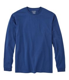 Made of soft cotton that resists wrinkles, stains, shrinking, fading and pilling, our resilient long-sleeve tee keeps its shape wash after wash. Traditional Fit: Relaxed through the chest, sleeve and waist. 100% jersey-knit cotton. Double ring-spun fabric fights shrinkage, stains, wrinkles, fading and pilling. Built for comfort, the fabric gets even softer the more you wash and dry it. Machine wash and dry. Comfortable enough for everyday wear. Durable double-needle stitching. Soft jersey-knit t Blue Cotton Long Sleeve T-shirt, Washed Blue Relaxed Fit Crew Neck T-shirt, Steady Hands, Blue Long Sleeve Solid Color T-shirt, Blue Soft-washed Long Sleeve T-shirt, Blue Long Sleeve Moisture-wicking T-shirt, Fitted Turtleneck, Royal Clothing, Double Ring