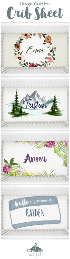 four different types of watercolors with the names of each type and colors on them