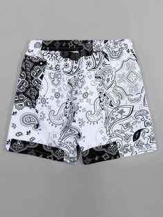 Make a stylish statement at the beach with our Random Paisley Print Swim Trunks. The boho-inspired design showcases an eye-catching paisley pattern, instantly elevating your swimwear game. Features: Style: Boho Pattern Type: Paisley Details: Drawstring Type: Bottoms Bottom Type: Shorts Fabric: Non-Stretch Composition: 100% Polyester Size Chart ( Inches ): Size Bottoms Length Hip Size Waist Size S 16.5 41.7 28.3-39.4 M 16.9 43.3 29.9-40.9 L 17.3 45.3 31.9-42.9 XL 17.7 47.2 33.9-44.9 XXL 18.1 49.2 Bohemian Printed Summer Shorts, Bohemian Printed Bottoms For Beach Season, Patterned Bottoms For Summer Vacation, Patterned Summer Bottoms For Vacation, Patterned Summer Vacation Bottoms, Summer Festival Printed Bottoms, Graphic Print Shorts For Beach Vacation, Graphic Print Shorts For Beach Season Vacation, Summer Graphic Print Short Swimwear