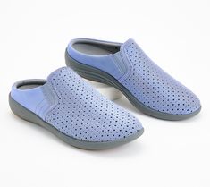 Step into Summer and feel supported all season long in these perforated neoprene mules. They're washable, so you can leisurely stroll sandy shorelines, bike past cranberry bogs, or walk a few extra city blocks. From RevitalignTM. Breathable Synthetic Clogs For Spring, Spring Synthetic Breathable Clogs, Spring Breathable Synthetic Clogs, Spring Outdoor Synthetic Slip-ons, Comfortable Breathable Clogs For Spring, Comfortable Breathable Spring Clogs, Cushioned Slip-ons For Spring Outdoor Activities, Cushioned Slip-ons For Spring Outdoor, Spring Outdoor Slip-ons With Cushioned Footbed