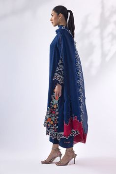 Beatrice – Sania Maskatiya International Blue Dresses With Resham Embroidery In Cotton Silk, Designer Cotton Palazzo Set With Sheer Dupatta, Blue Resham Embroidery Palazzo Set For Summer, Blue Floral Embroidered Palazzo Set For Summer, Blue Floral Embroidery Palazzo Set For Summer, Blue Chikankari Embroidery Cotton Silk Salwar Kameez, Blue Chanderi Sets With Floral Embroidery, Bollywood Style Blue Palazzo Set With Embroidered Border, Unstitched Blue Cotton Silk Sharara