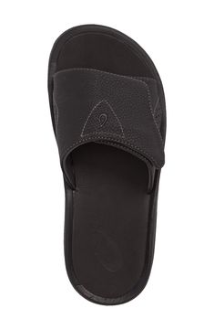 Supple faux leather defines an easygoing slide sandal featuring an adjustable strap for a superior fit. Style Name:Olukai Nalu Slide Sandal (Men). Style Number: 5298163. Nalu, Mens Sandals, Fit Style, Slide Sandals, Rubber Sole, Men's Shoes, Adjustable Straps, Shoe Accessories, Size 12