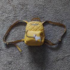 Brand New Without Tags Betsey Johnson Mini Frenchie Backpack/Handbag Mustard Yellow Floral Print Inside Silver Hardware 2 Inside Pockets Backpack Handbag, Betsey Johnson Bags, Handbag Backpack, Yellow Floral, Mustard Yellow, Silver Hardware, Betsey Johnson, Inside Pocket, Yellow White