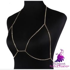 Rhinestone Body Necklace Body Necklace, Accessories Unique, Silver Necklaces, Gold Necklace, Fashion Jewelry, Chain, Silver, Gold, Color