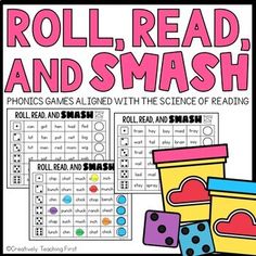 roll, read and smash game with dices