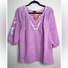 Nwot Talbots Boho Purple Embroidered Beach Floral Smocked Blouse - Size M The Pit To Pit Is 22 Inches. The Length Is 26 Inches. 100% Cotton Spring Beach Peasant Style Embroidered Top, Vacation Cotton Smock Blouse, Vacation Smock Blouse In Cotton, Spring Beach Smock Blouse, Casual Long Sleeve Embroidered Beach Top, Summer Vacation Smocked Peasant Top, Spring Smock Blouse For Beach, Casual Embroidered Top For Vacation With Relaxed Fit, Casual Long Sleeve Embroidered Top For Beach