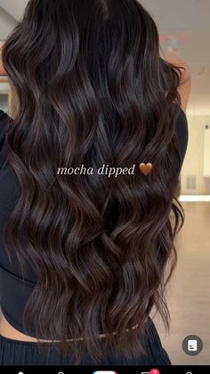 Dark Brown Hair With Espresso Highlights, Hair Color Aesthetic Ideas, Dark Chocolate Highlights On Dark Hair, Dimensional Brunette Chocolate Brown, Chocolate Brown On Black Hair, Hair Ideas For Black Hair Haircolor, Black Hair With Mocha Highlights, Dark Hair With Deminsions, Hair Inspo Color For Black Hair