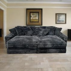 Dark Gray John Michael Designs Double Chaise Sofa Fluffy Couch Aesthetic, Big Living Room Couch, Comfy Couch Aesthetic, Cozy Living Room Couch, Huge Couch, Fuzzy Couch, Giant Couch, Fluffy Couch, Love Couch