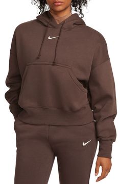 Nike Sportswear Phoenix Fleece Pullover Hoodie | Nordstrom Brown Nike Hoodie, Sweaters Nike, Nike Sportswear Phoenix Fleece, Nike Cropped Hoodie, Nike Quarter Zip, 2024 Wishlist, Nike Brown, Brown Hoodie, Nike Sweaters